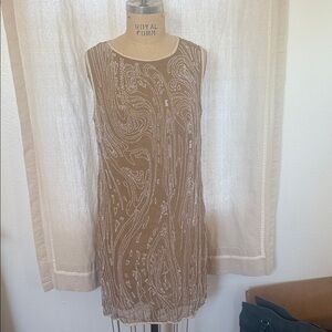 Intricate Beaded Sleeveless Dress (@)